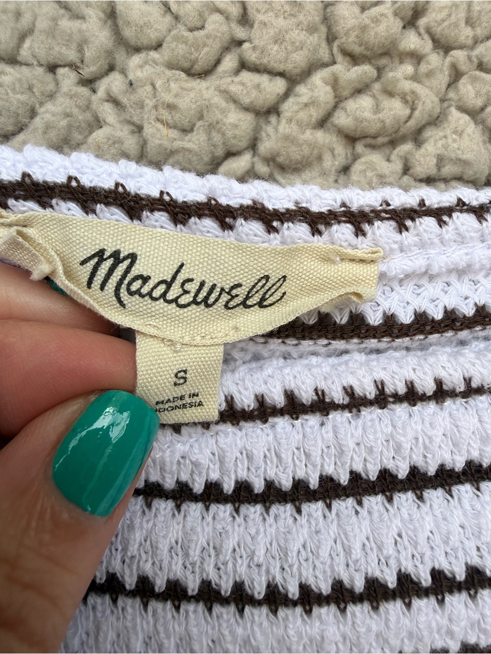 Madewell Striped Short-Sleeve Crewneck Tee - White/Black - Picture 5 of 6